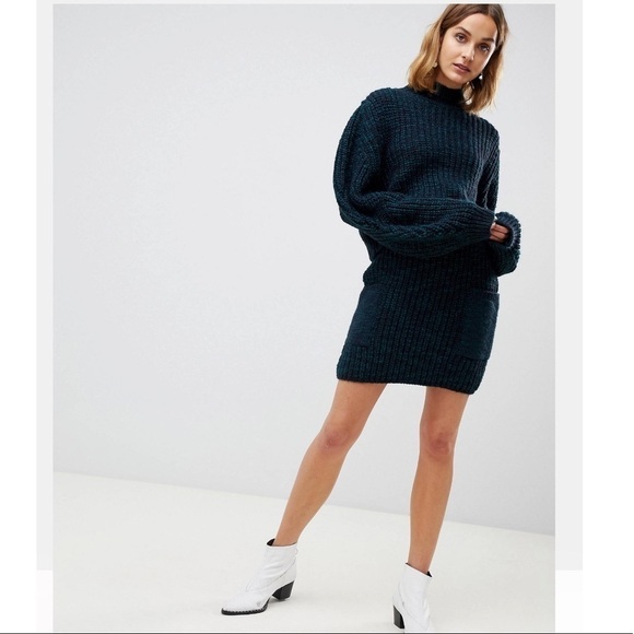 Asos set knit cropped sweater skirt cargo pockets - Picture 8 of 12